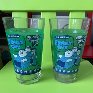 Family Guy Drinking Game Pint Cups. NEW
